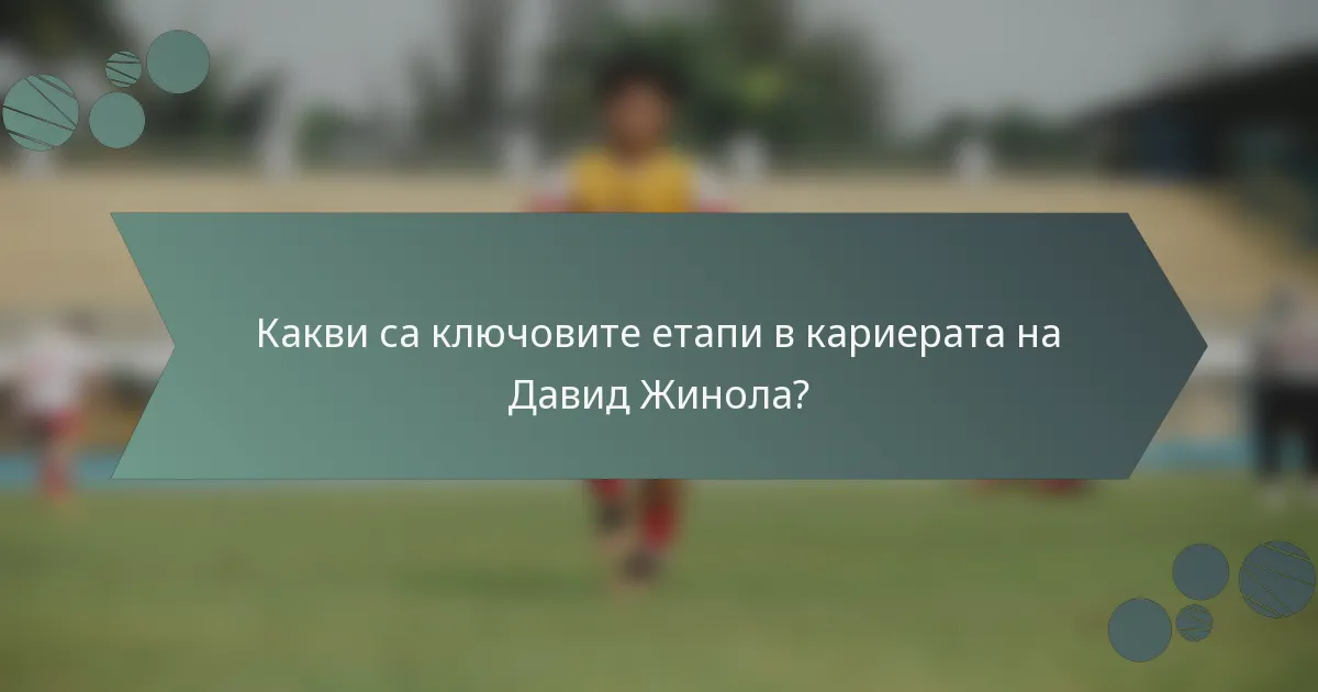 Какви са ключовите етапи в кариерата на Давид Жинола?
