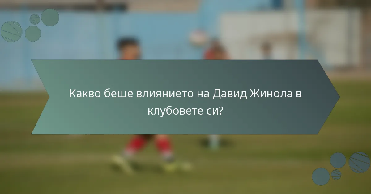 Какво беше влиянието на Давид Жинола в клубовете си?
