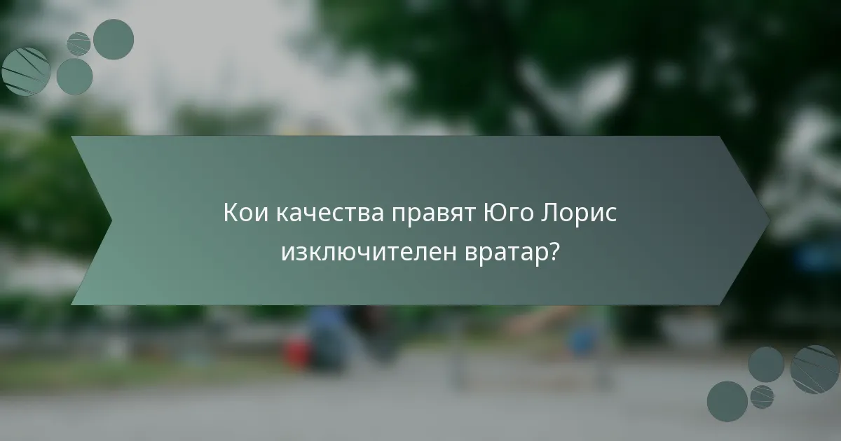 Кои качества правят Юго Лорис изключителен вратар?
